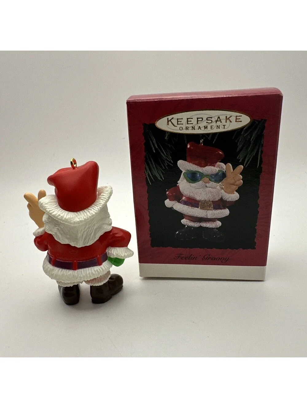 Vintage Hallmark Keepsake Ornament “Feelin' Groovy” Santa 1994 Excellent In Box